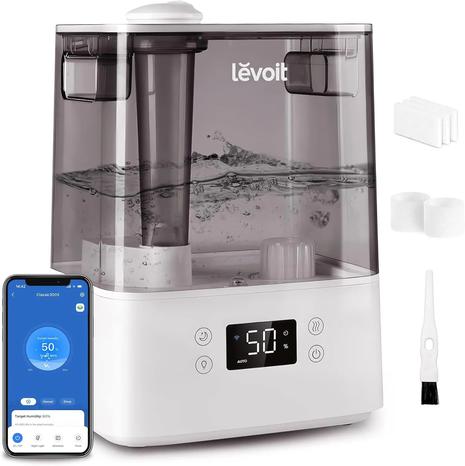 LEVOIT Smart Humidifier für Schlafzimmer, große Räume, Häuser,(6L) Cool Mist